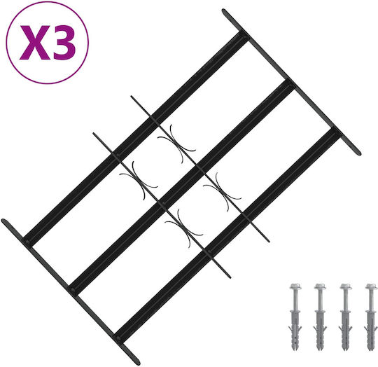 Plasă de Securitate pentru Ferestre 3 Pachete 3 Bucăți 43-74 cm 42031285 Negru
