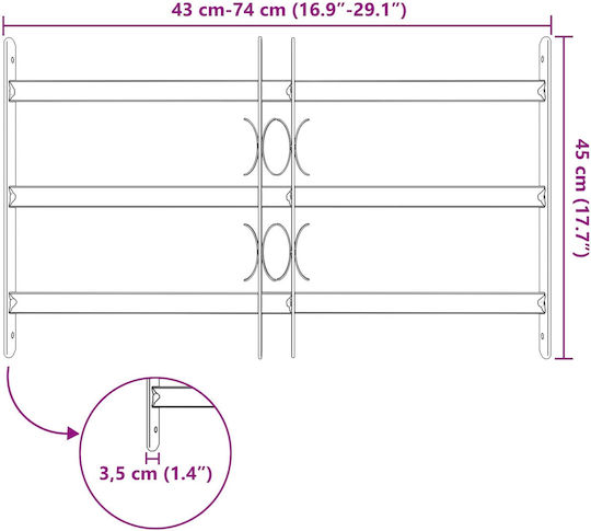 Панел Защитна Мрежа За Прозорци 3 Комплекта 3 Бр 43-74 См 42031303 Бял