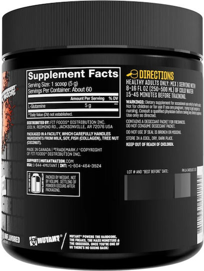 Mutant Core Series L-Glutamine 300гр Без вкус