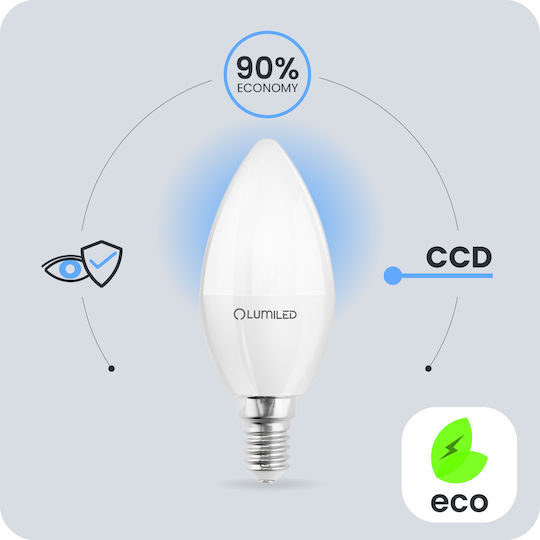 Lumiled LED Glühbirne 2.5W für E27 Fassung und B35 Form Warmes Weiß 249 Lumen