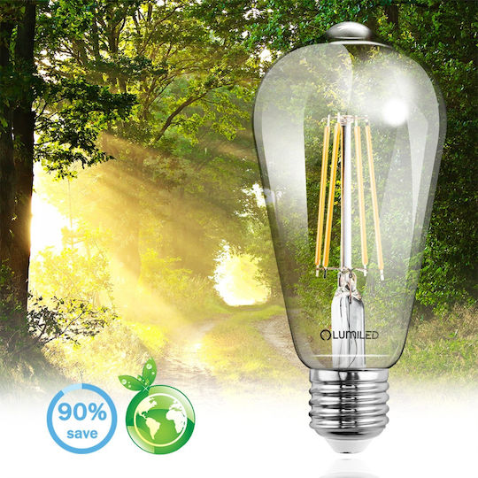 Lumiled LED Glühbirnen 8W für E27 Glühbirnensockel und Form ST64 Naturweiß 880lm 6 Stück