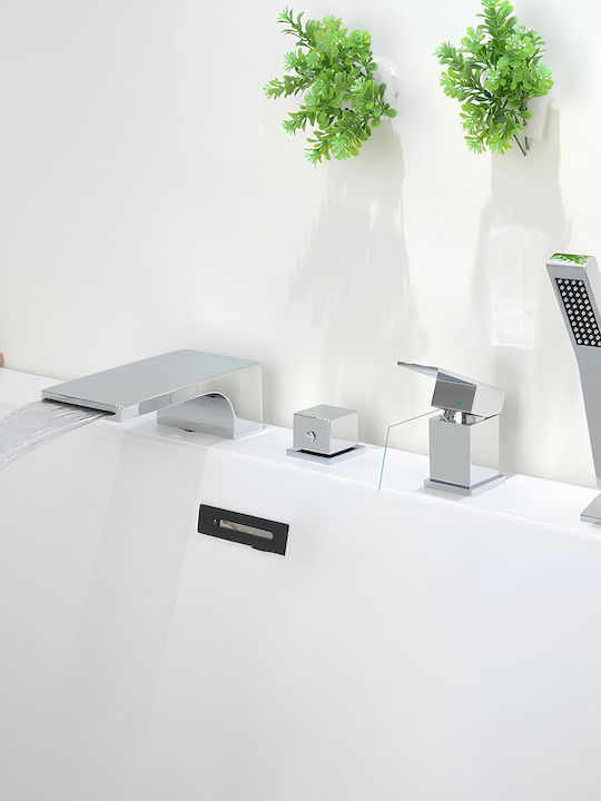 Resteq Mischbatterie Bad / Duscharmaturen Komplettes Set Silber