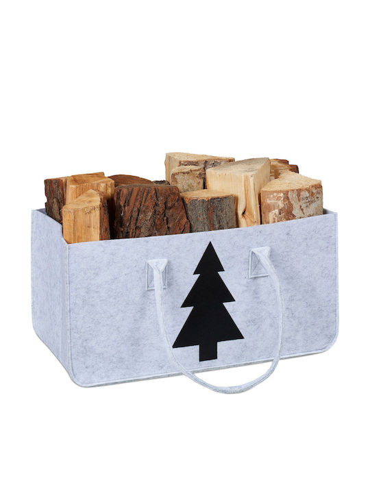 Relaxdays Υφασμάτινη Τσάντα Μεταφοράς Ξύλων 25x25x50cm Μαύρη