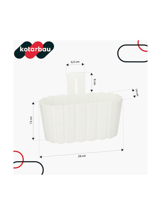 Kotarbau Ghiveci De Flori Din Plastic Rustic Alb