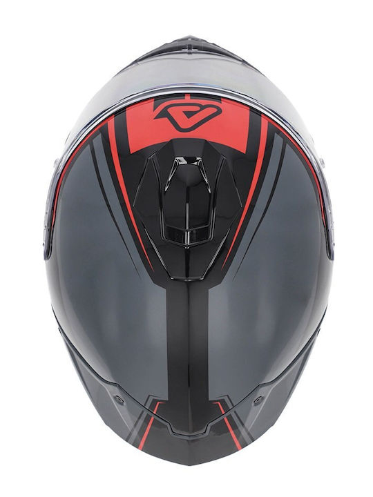 Acerbis Tarmak-X Grey/Red Motorcycle Helmet Full Face ECE 22.06 1480gr with Sun Visor