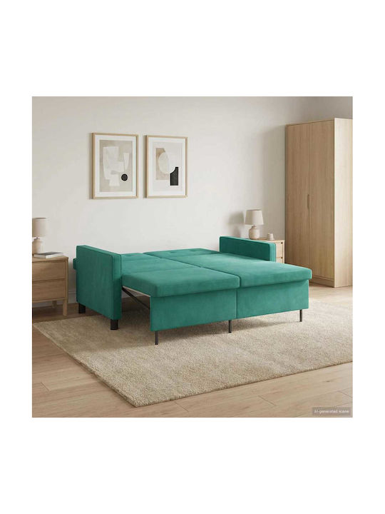 Διθέσιος Καναπές Κρεβάτι Τιρκουάζ 154x94.5x80.5εκ.