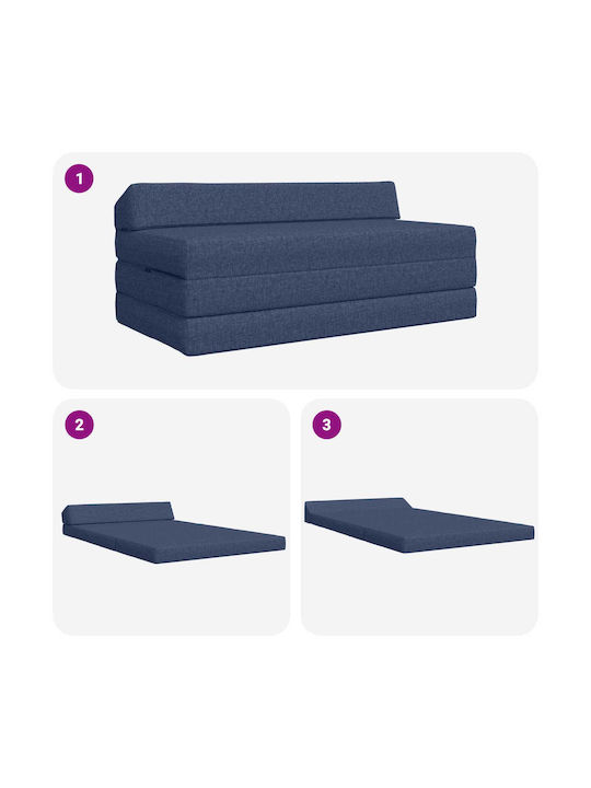 Two-Seater Couch Bed Blue 120x60x49cm