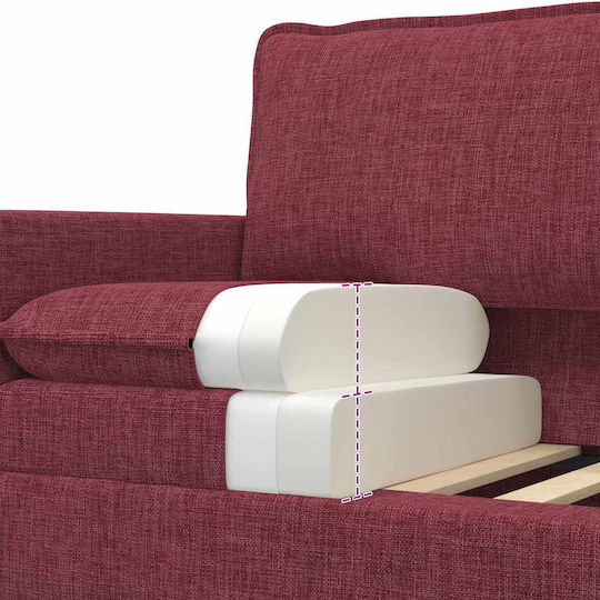 Two-Seater Couch Red 196x81x87.5cm