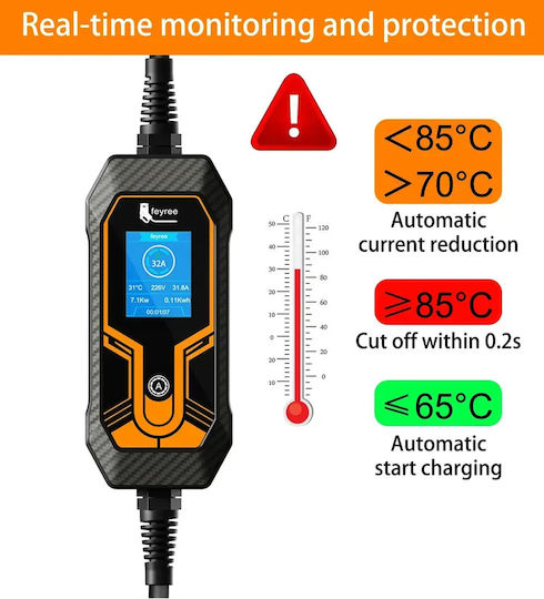 Feyree Lion King EV-K8 Portable Single Phase 7kW Charging Station with Built-in Cable Type 2