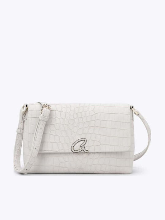 Women's Croco Chalk Flap Bag