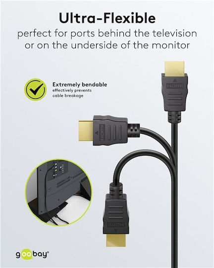 Goobay HDMI 2.0 Premium High Speed 4K 60Hz HDR Cable HDMI Male - HDMI Male 1.5m Black