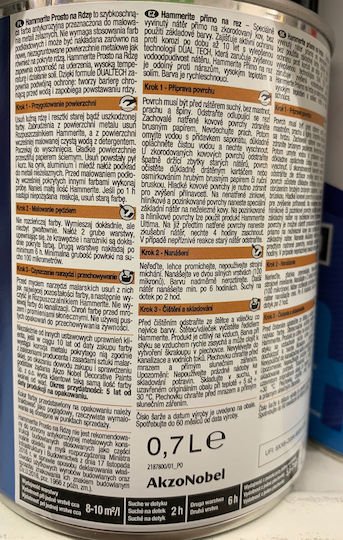 Metal Paint Direct To Rust Red 0.7l