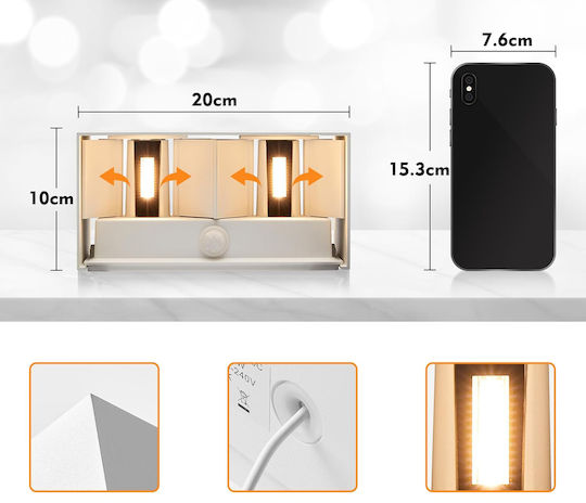 Wandmontiertes Außenlicht LED IP65 mit Warmweißem Licht Wandmontiertes Außenlicht LED IP65 mit Warmweißem Licht