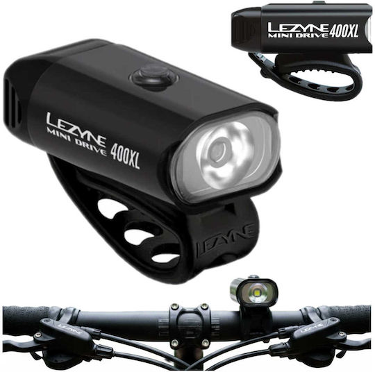 Lezyne Mini Drive 400XL Επαναφορτιζόμενο Εμπρόσθιο Φως Ποδηλάτου Μαύρο