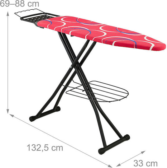 Relaxdays Bügelbrett für Dampfbügeleisen Zusammenklappbar 110x33cm
