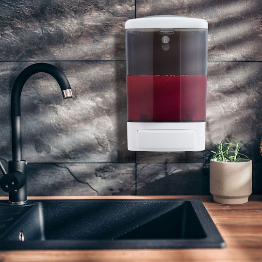 Wall-mounted Soap Dispenser Relaxdays 1000ml White Grey 19x11.5x11cm Set Stickers