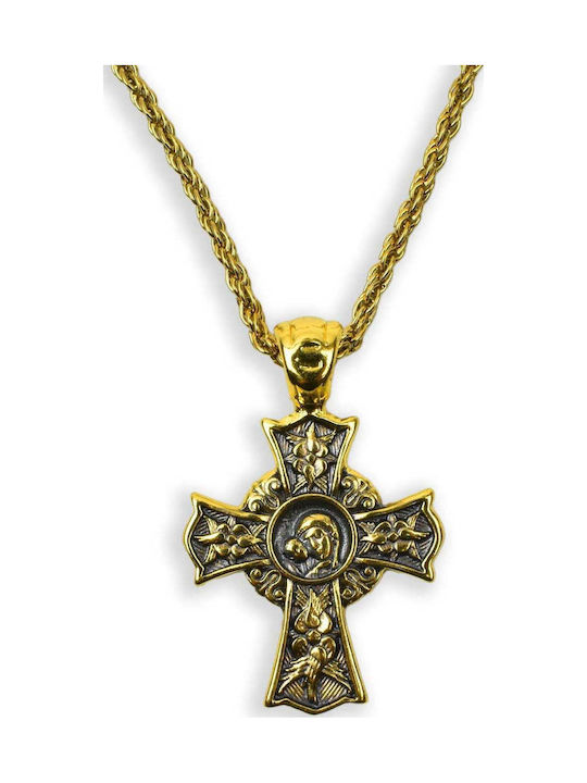 Doppeltes Kreuz mit dem Erestaurierten aus Stahl mit Kette