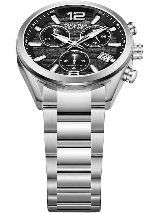 Quantum Men's Watch 41mm Chronograph Battery with Silver Metal Bracelet