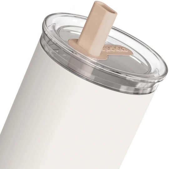 Quokka Stainless Steel Thermos Bottle BPA Free 720ml Ivory with Straw
