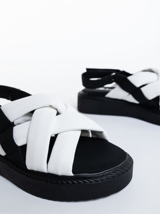 Sandale Casual Damă Din Piele Albe