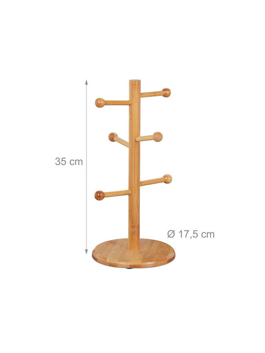 Relaxdays Suport De Cană Din Lemn 35x17.5x17.5 Cm Maro