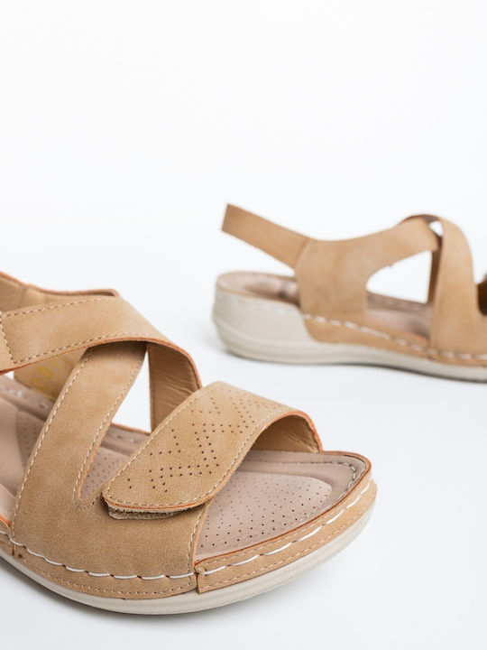 Sandale Casual Damă Din Piele Kaki