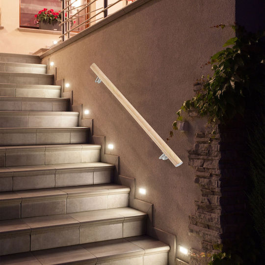 Aluminum Balustrade Beech Look Relaxdays Light Brown 200 Cm