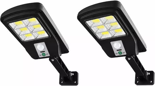 Set of 6 Wall Mounted Solar Lights Cold White 6500K with Motion Sensor and Photocell IP65