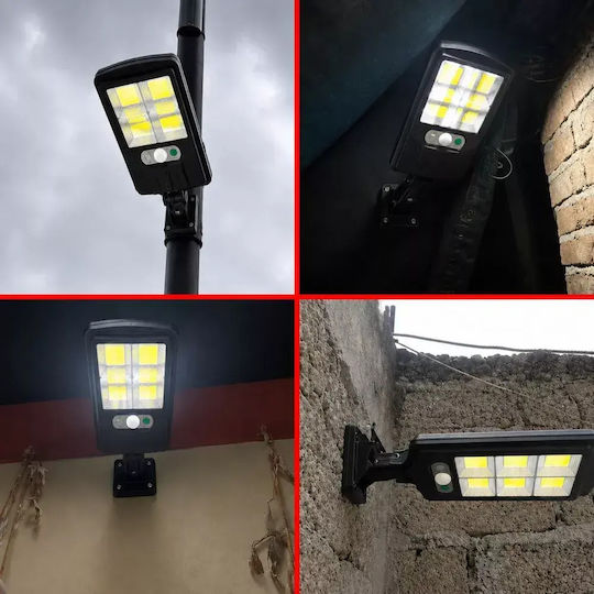 Set of 8 Wall Mounted Solar Lights Cold White 6500K with Motion Sensor and Photocell IP65