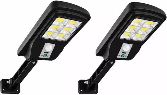 Set of 4 Wall Mounted Solar Lights Cold White 6500K with Motion Sensor and Photocell IP65