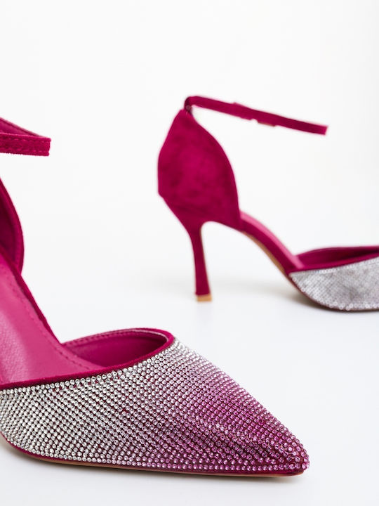 Pantofi cu Toc Înalt Ascuțiți din Piele Fuchsia