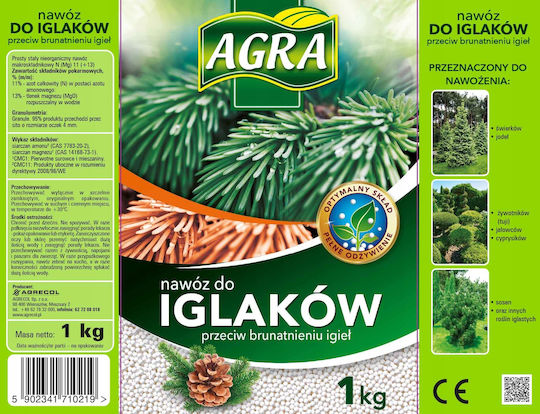 Agra Тор За Иглолистни Дървета Срещу Пожълтяване На Иглички Гранулиран 1 Кг