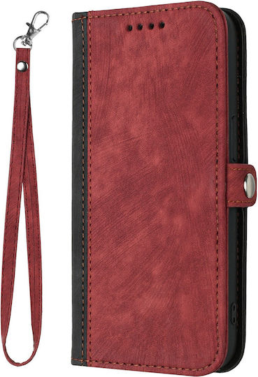 Tel1 Xiaomi Poco C65 Xiaomi Redmi 13C 4G 5G Side Buckle Double Fold Strap Book Case Red