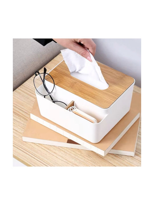 Suport Pentru Șervețele Din Lemn Alb 17x17cm