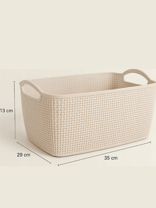 Koopman Καλάθι Αποθήκευσης Πλαστικό Μπεζ 35x29x13cm