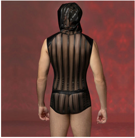 Aph Sexy Men's Black Costume Hood Underwear Sexy Men's Costume Black Hood Underwear 2321