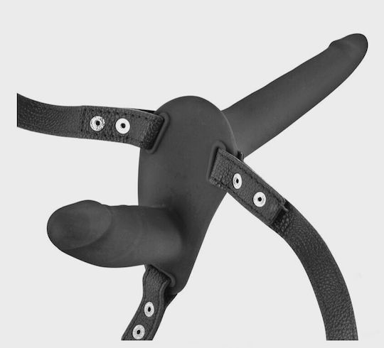 Strap-on Women-double Dildo-silicone Black Guilty Toys
