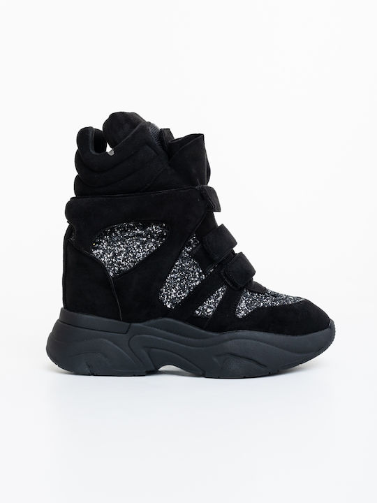 Adidași Flatforms Tip Botine Pentru Femei Negri și Gri