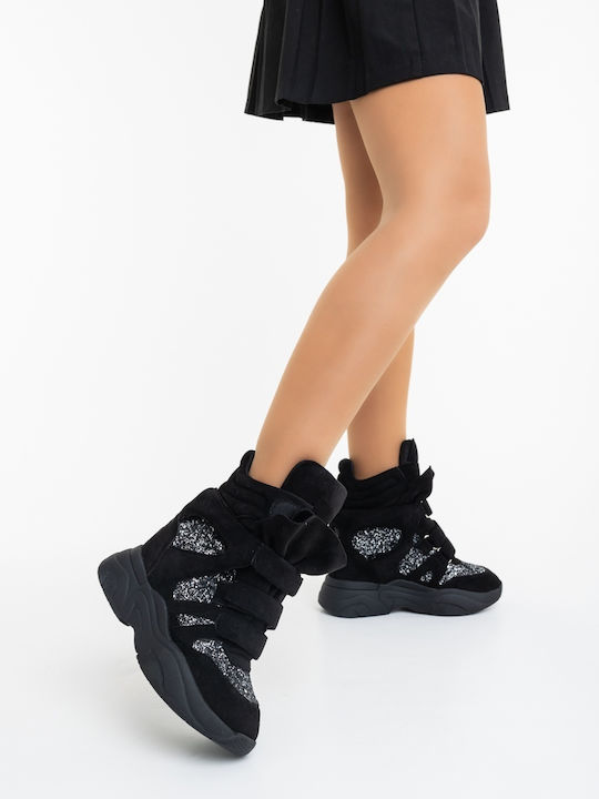 Adidași Flatforms Tip Botine Pentru Femei Negri și Gri