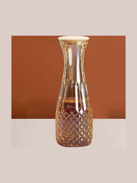 Стъклена Карафа За Сервиране С Капачка Бежова 1000ml