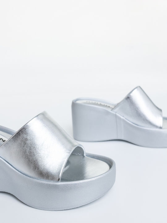 Platforme Dama Tip Slip On Argintii