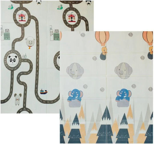 Πάρκο με Στρώμα Γκρι 220x120cm
