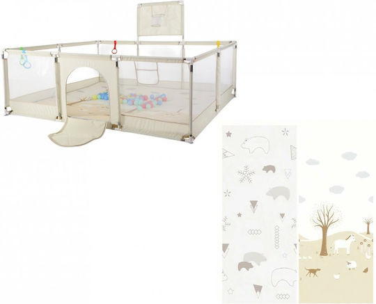 Park with Mattress Beige 200x180cm