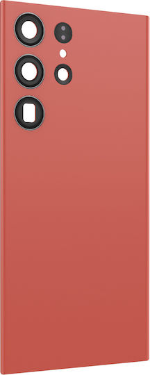 Clappio Капак За Батерия Galaxy S23 Ultra С Вградено Лепило Червен