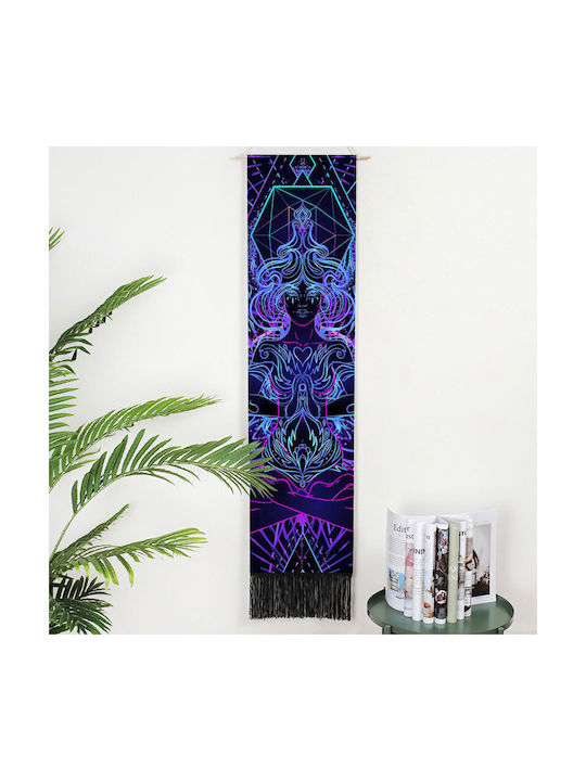 FRIPIA Hanging Wall Decor Blue Fabric 130x32.5cm