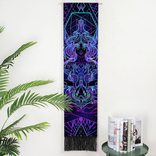 FRIPIA Hängende Wanddekoration Blau aus Stoff 130x32,5cm