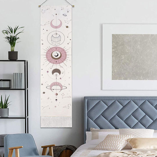 FRIPIA Hanging Wall Decor White Made of Fabric 130x32.5cm