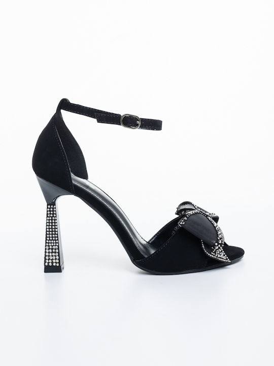 Sandale Elegante Damă Din Material Negru