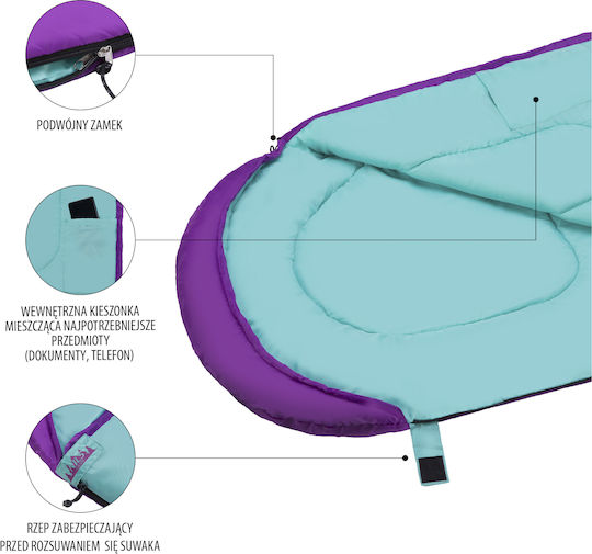 Nils Sleeping Bag Μονό Καλοκαιρινό Nc2008 Fioletowo-tukusowy