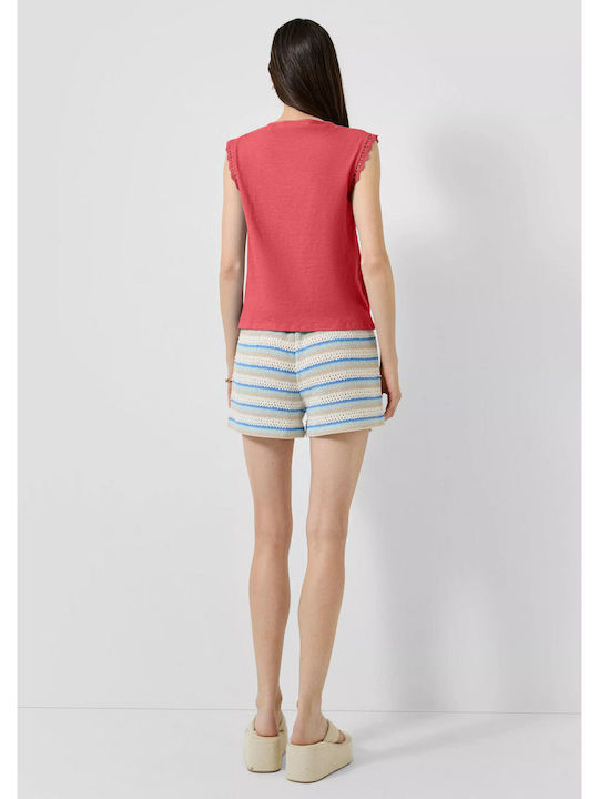 Women's Blouse with Lace Red